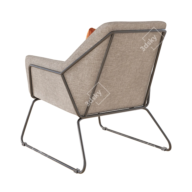 Beige Fabric Lounge Chair: Concord 3D model image 4