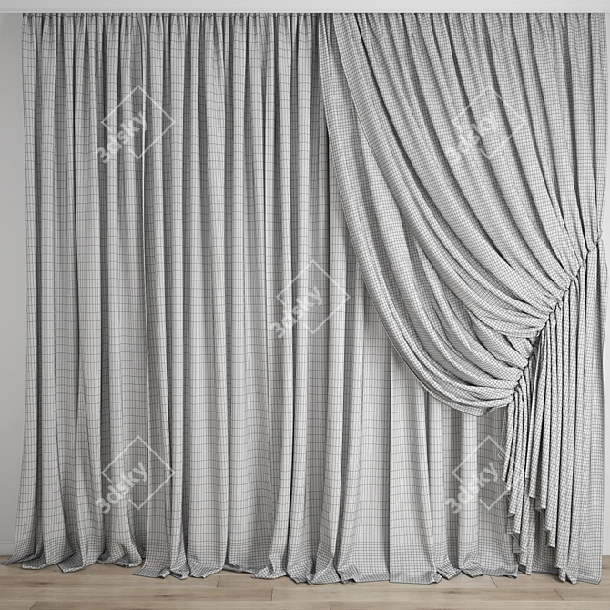 Elegant Polygon Curtain Model 3D model image 3