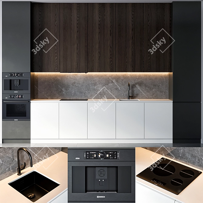 Bosch Brizo Kitchen 63: 420x60x300cm 3D model image 1