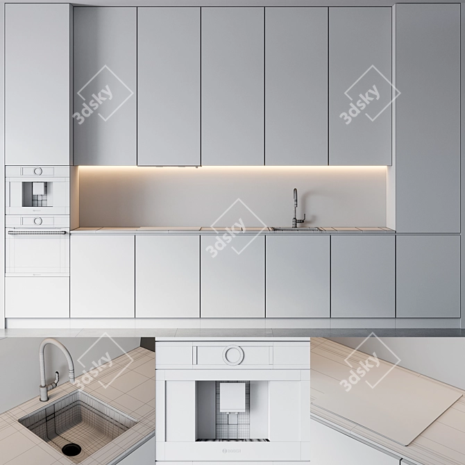 Bosch Brizo Kitchen 63: 420x60x300cm 3D model image 5