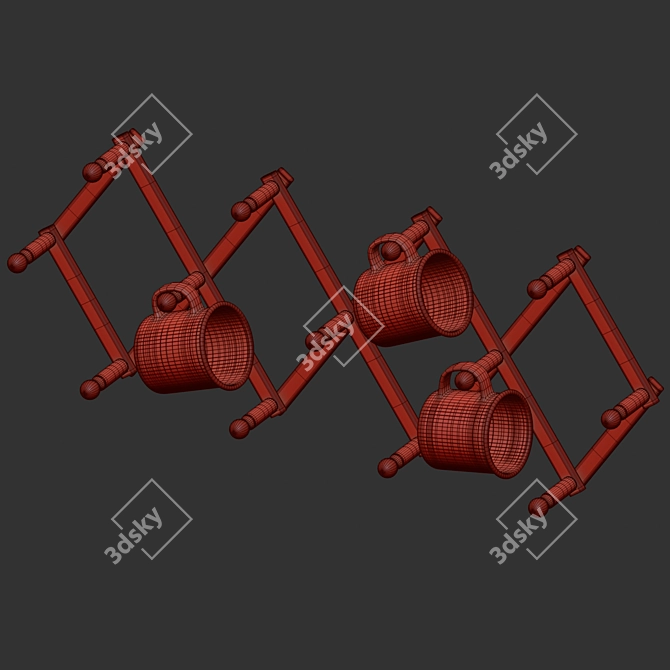 Mug Hanger: Space-saving Storage Solution 3D model image 3