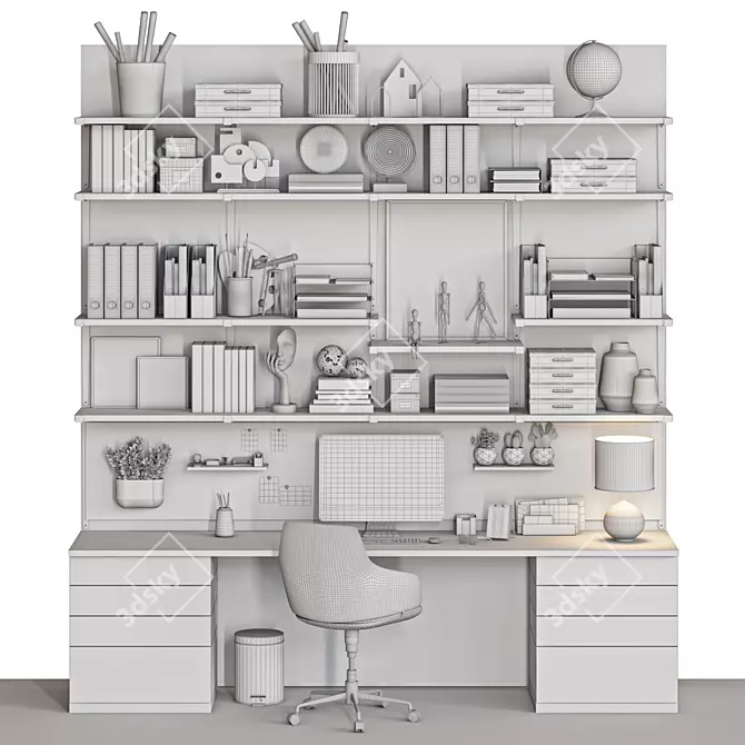 Modern Office Furniture Set 3D model image 6