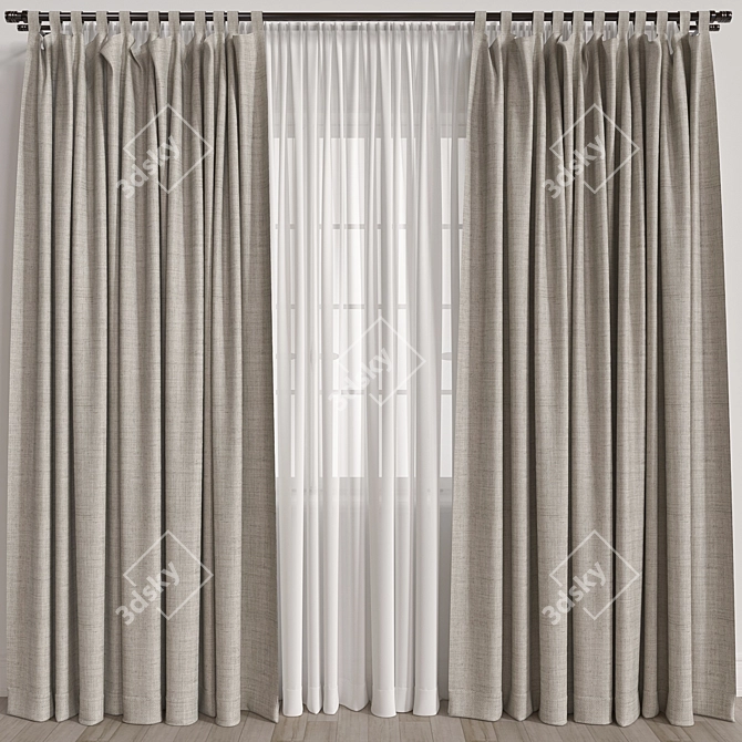 Versatile Curtain Model for Vray and Corona 3D model image 1