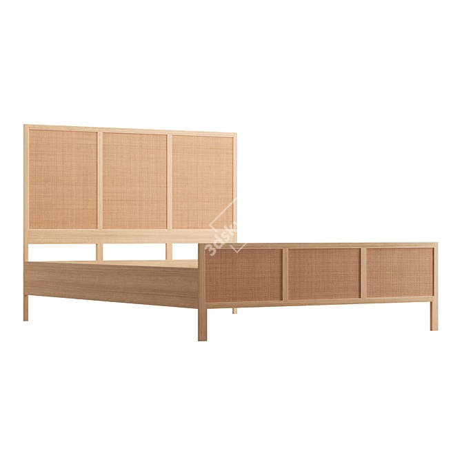 Modern Boho Mango Wood Ivy Bed 3D model image 4