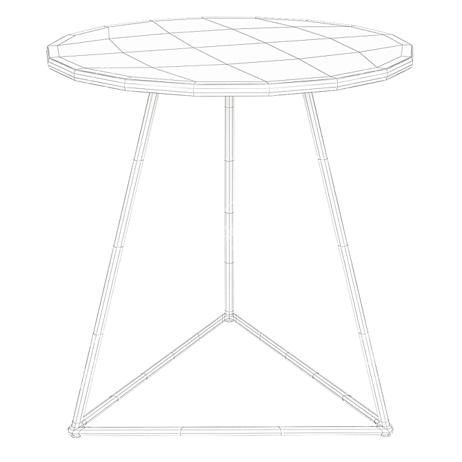 Elegant Marble & Metal Accent Table 3D model image 2