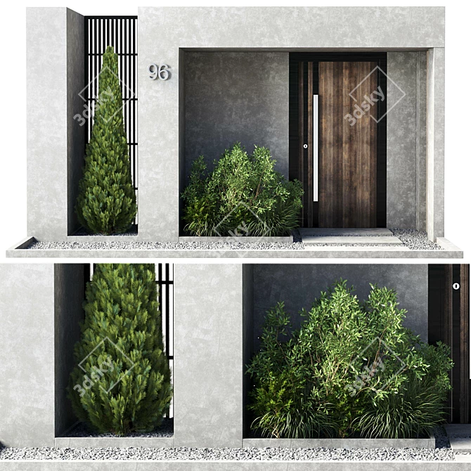 Versatile Outdoor Door and Fence 3D model image 1