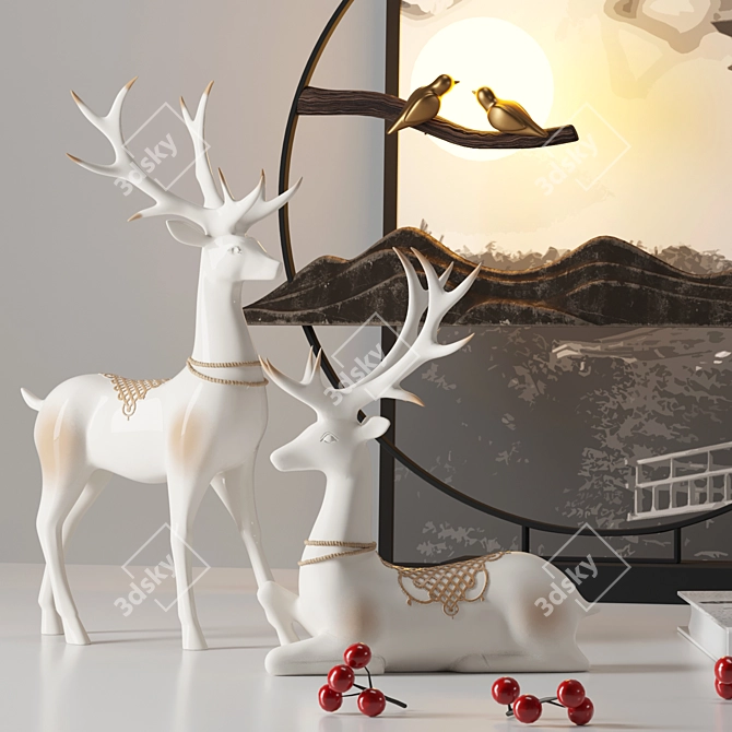 Lucky Reindeer Decorative Set 3D model image 3