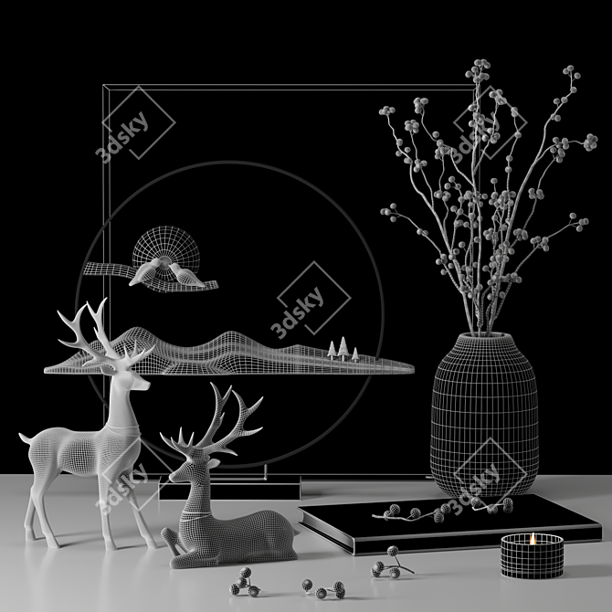 Lucky Reindeer Decorative Set 3D model image 4