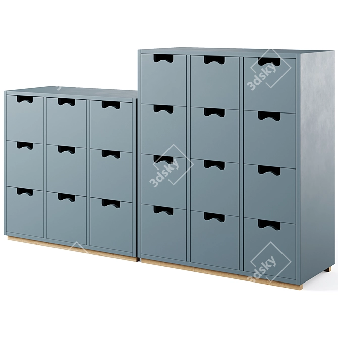 Asplund SNOW B Storage Unit with Drawers 3D model image 1