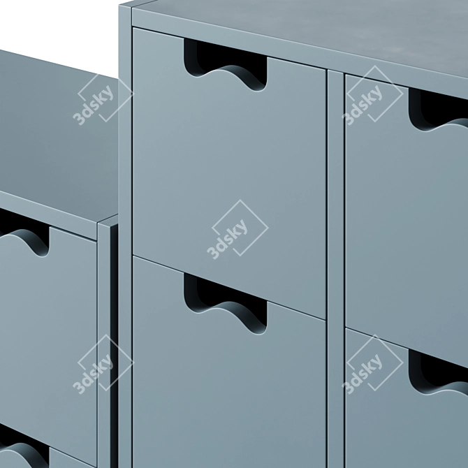 Asplund SNOW B Storage Unit with Drawers 3D model image 4