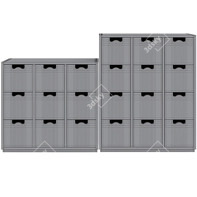 Asplund SNOW B Storage Unit with Drawers 3D model image 5