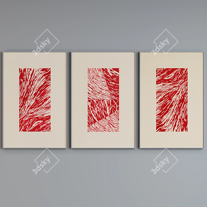 Modern Frame Trio with Abstract Images 3D model image 4