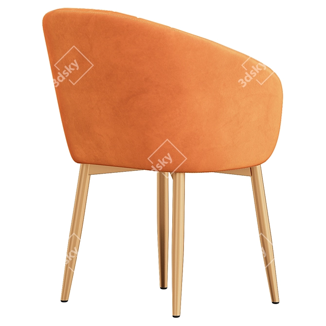 Elegant Garda Brown Velvet Chair 3D model image 2