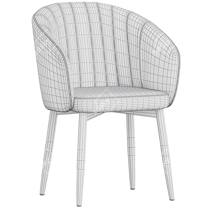 Elegant Garda Brown Velvet Chair 3D model image 5