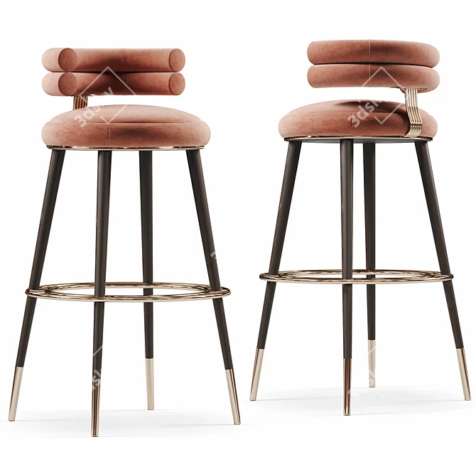 Modern Upholstered Bar Chair 3D model image 1
