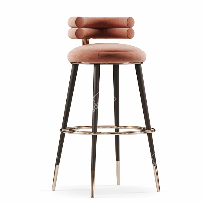 Modern Upholstered Bar Chair 3D model image 2