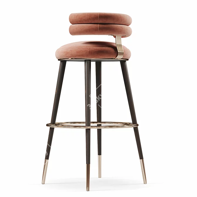 Modern Upholstered Bar Chair 3D model image 3