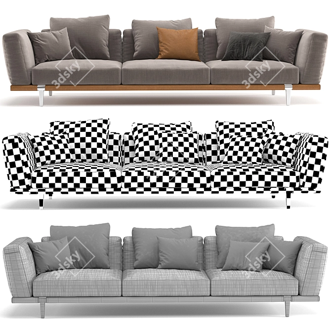 Elegant Let It Be Sofa 3D model image 3