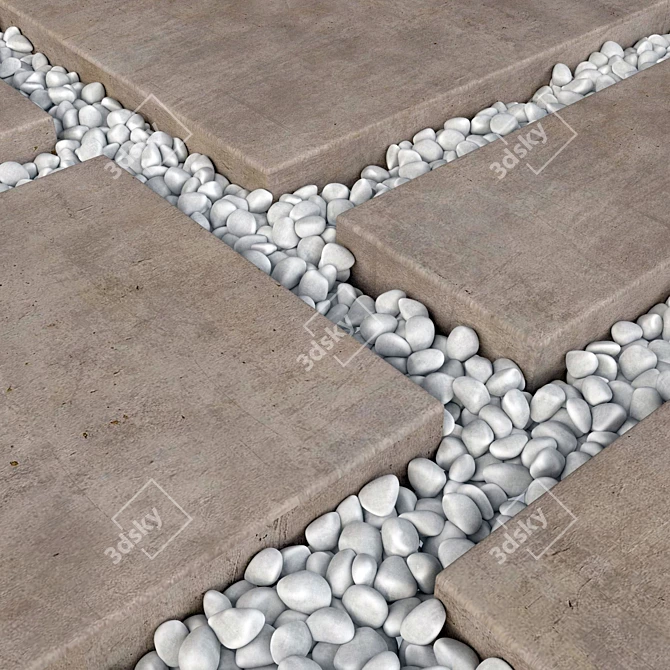 Pebble N10 Paving Tile: High-Quality Texture, Smooth Geometry 3D model image 4