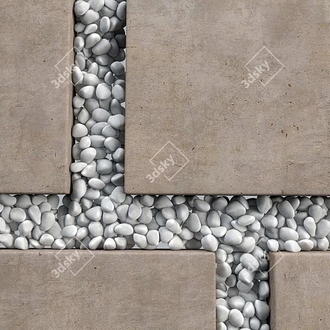 Pebble N10 Paving Tile: High-Quality Texture, Smooth Geometry 3D model image 5