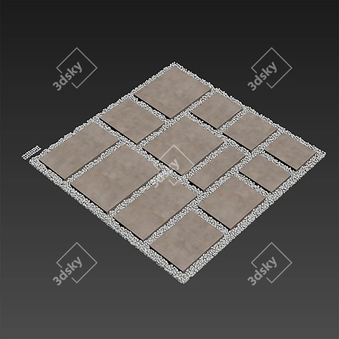 Pebble N10 Paving Tile: High-Quality Texture, Smooth Geometry 3D model image 6