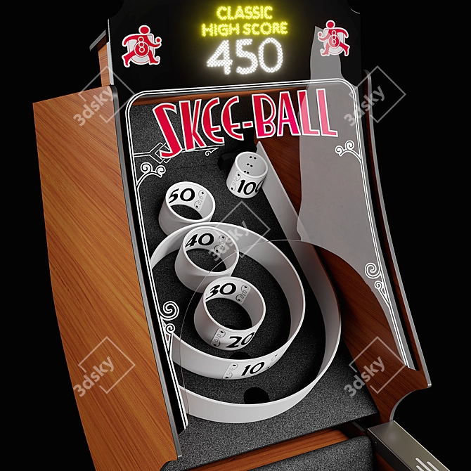 Premium Home Arcade Skee-Ball 3D model image 2