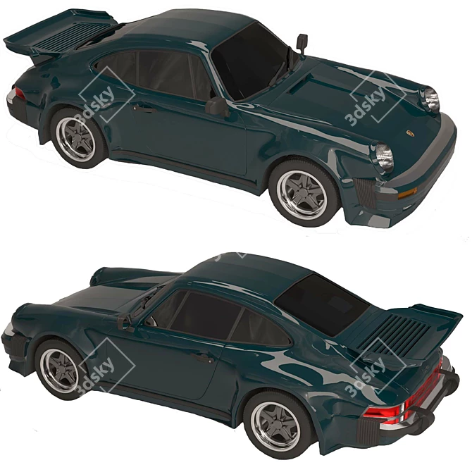 Vintage 1980 Porsche Carrera 911 Turbo 3D model image 3