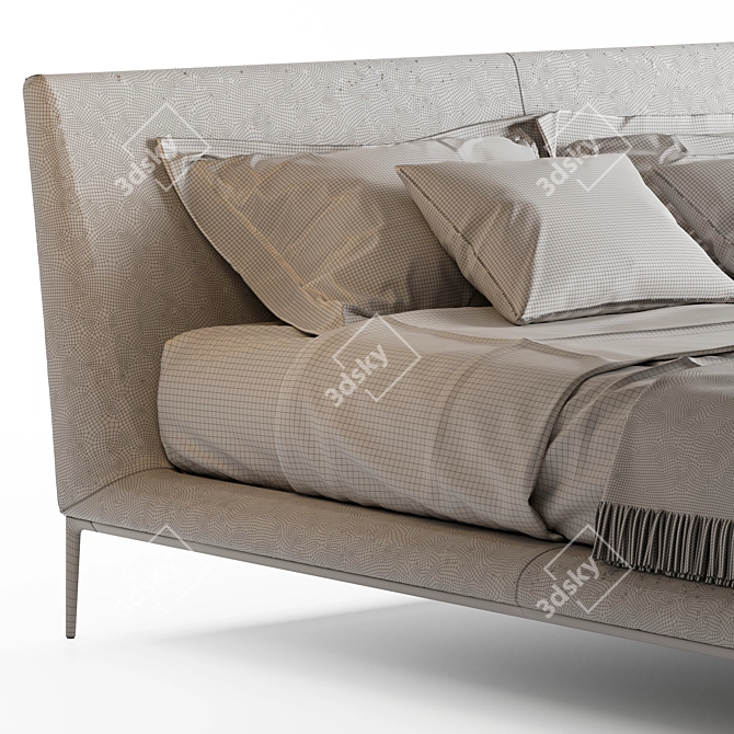 B&B Italia Atoll Bed: Versatile Design with Removable Cushions & Blanket 3D model image 6