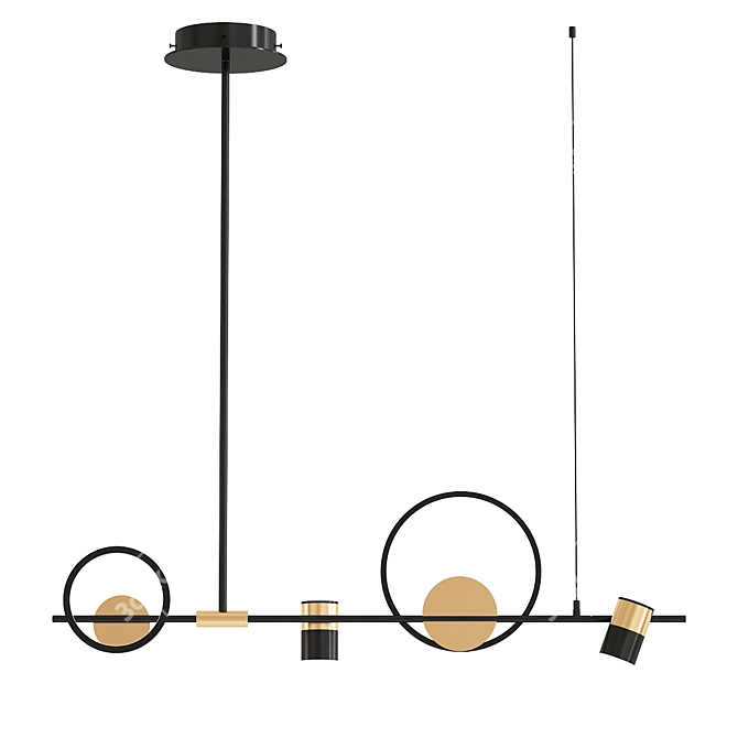 Chariklo Duo Chandelier: Elegant & Contemporary Lighting Solution 3D model image 1