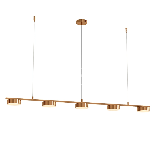 Modern Five-Light Linear Chandelier 3D model image 1