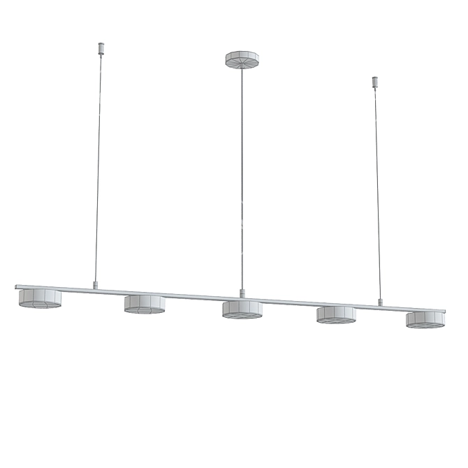 Modern Five-Light Linear Chandelier 3D model image 2