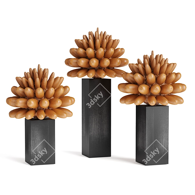 Sculptural Cucurbita Art Pedestal 3D model image 1