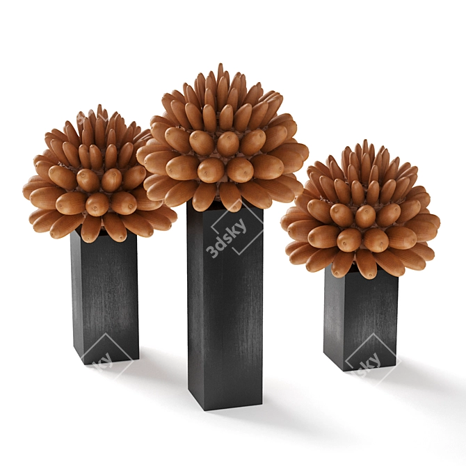 Sculptural Cucurbita Art Pedestal 3D model image 4