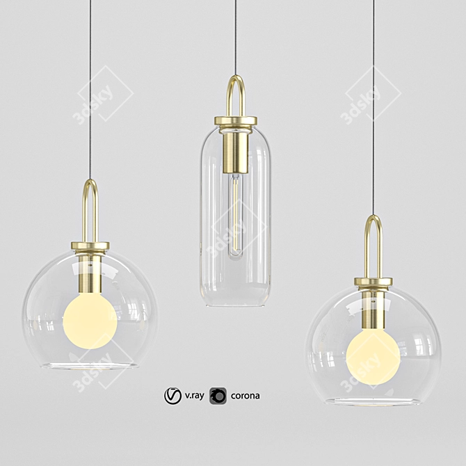 Elegant Pendant Light - Lampatron Gauss 3D model image 4