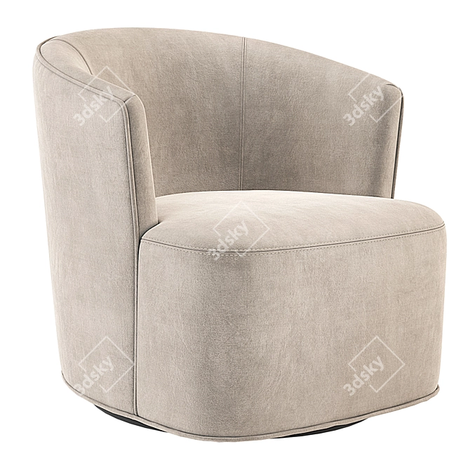 Luxury Arden Velvet Swivel Chair 3D model image 1