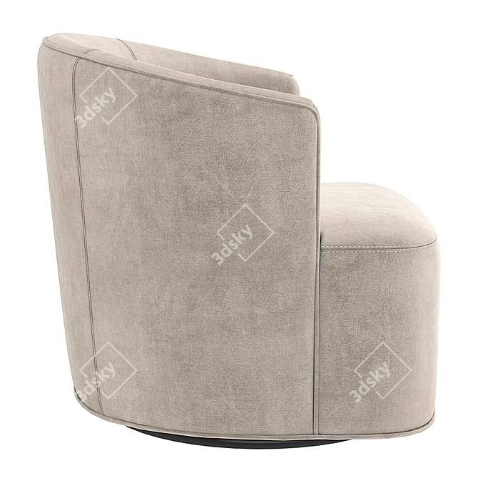 Luxury Arden Velvet Swivel Chair 3D model image 3