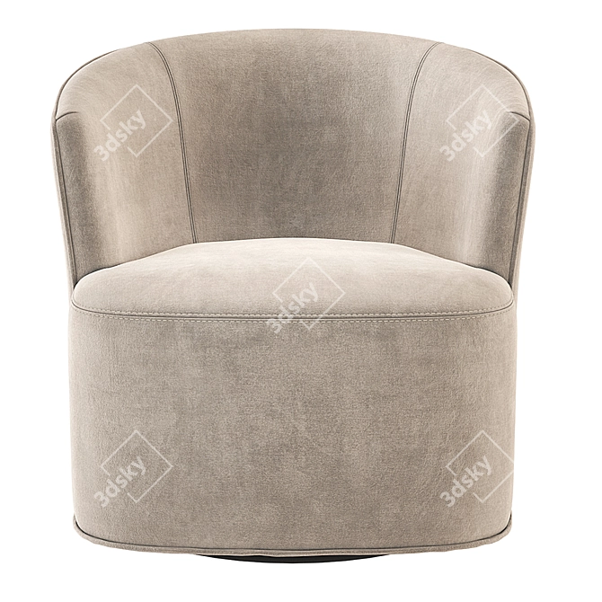 Luxury Arden Velvet Swivel Chair 3D model image 4