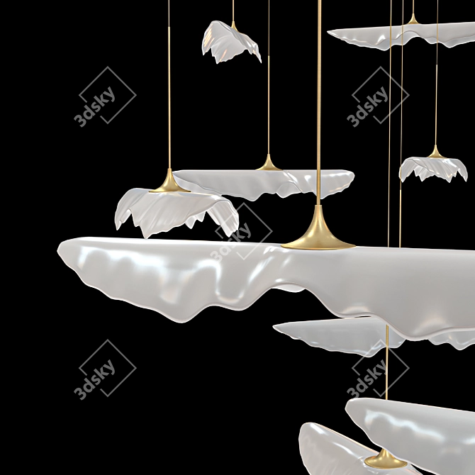 Leaf Fall - Gloss White Finish 3D model image 3