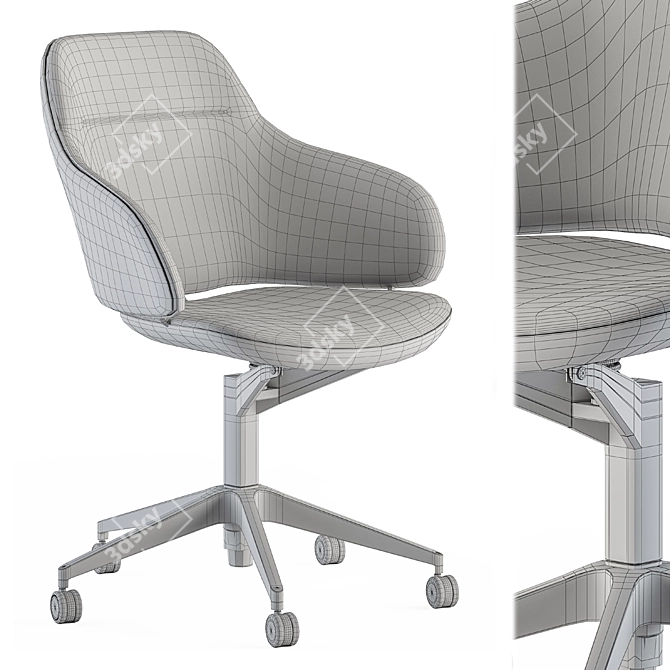 ErgoFlex Office Chair Set 3D model image 6