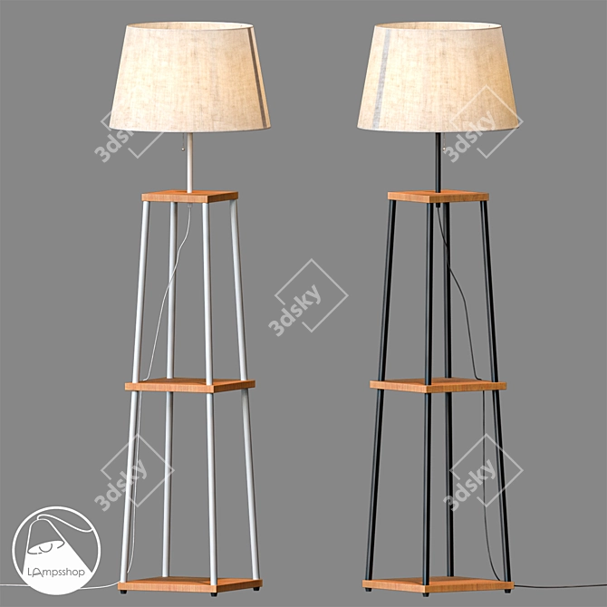 Elegant Tall Floor Lamp 3D model image 1