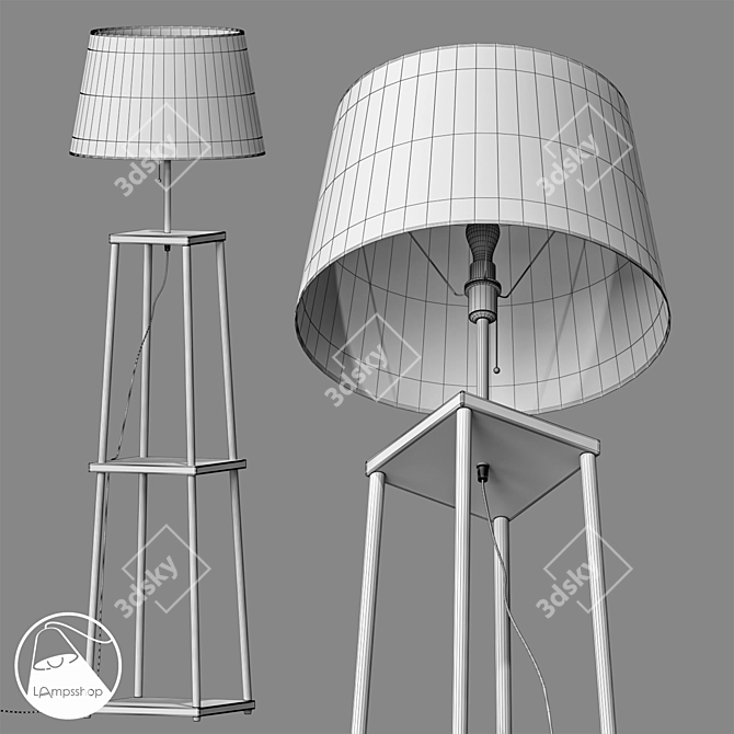 Elegant Tall Floor Lamp 3D model image 2