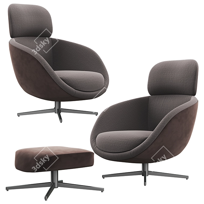 Elegant Minotti Russell Armchair 3D model image 1