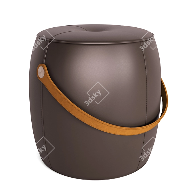 Jellybean Saddle Pouffe: Luxurious Leather & Suede Elegance 3D model image 1