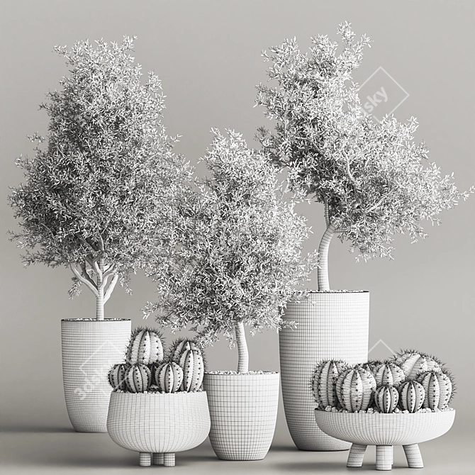 Cactus & Plant 04: Stylish Succulent Decor 3D model image 6