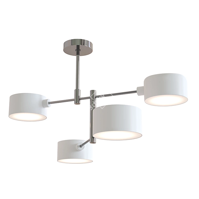 Modern Ashley Chandelier with White Shades 3D model image 1