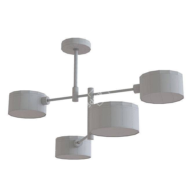Modern Ashley Chandelier with White Shades 3D model image 2