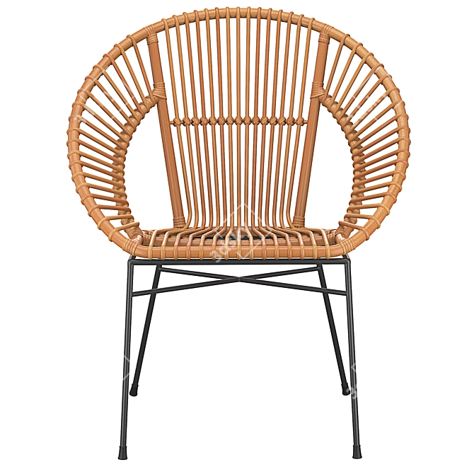 Rattan Accent Chair: Natural Elegance 3D model image 3