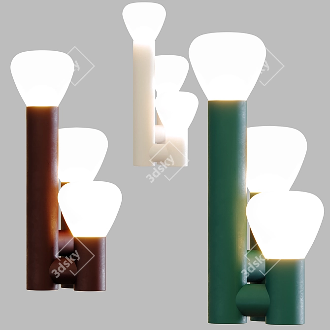 Minimalist 3-Light Multi-Colored Table Lamp 3D model image 2