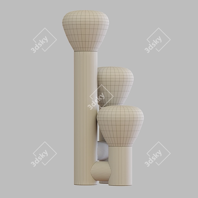 Minimalist 3-Light Multi-Colored Table Lamp 3D model image 3