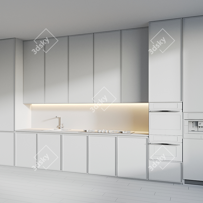 All-in-One Modern Kitchen Set 3D model image 3